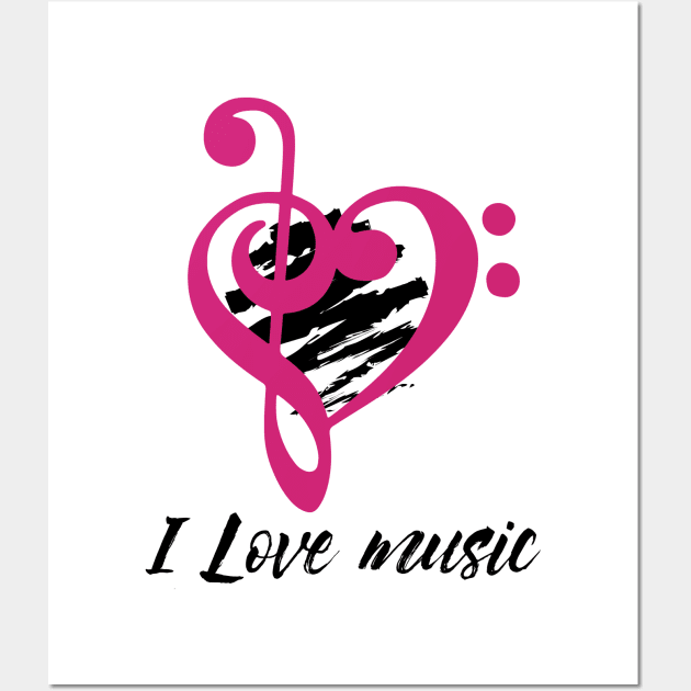 I Love Music Wall Art by RichForever